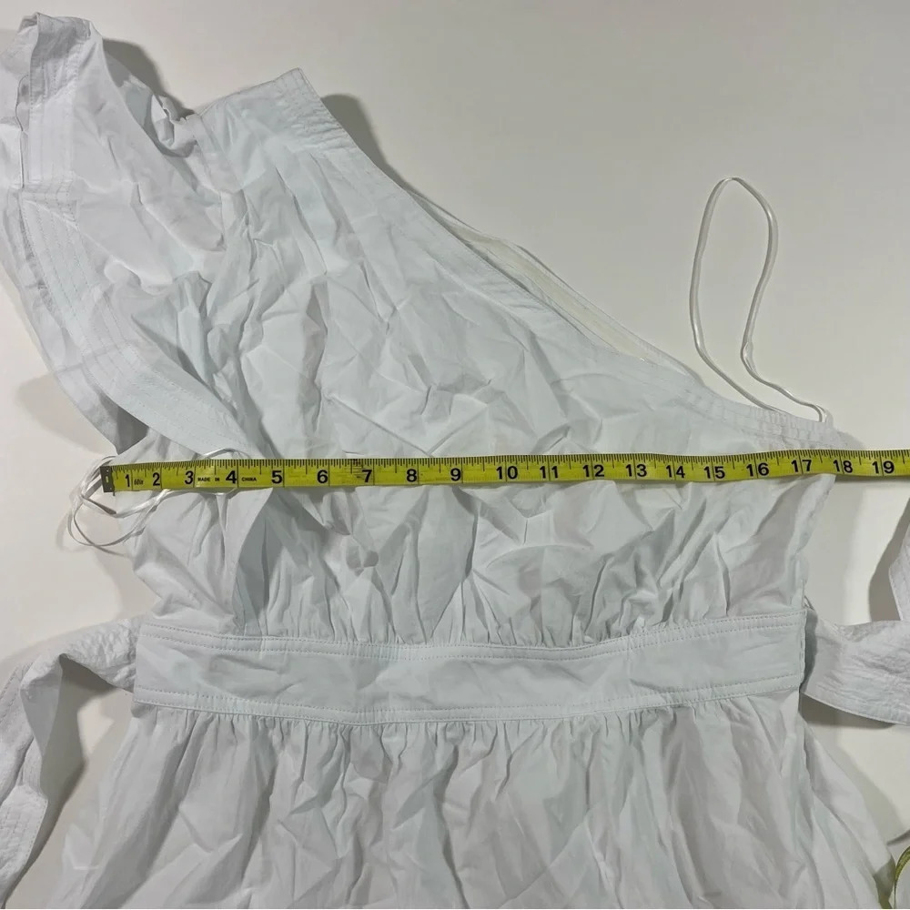 New Madewell Ruffled One Shoulder Midi Dress White Eyelet NK491 - Picture 8 of 9